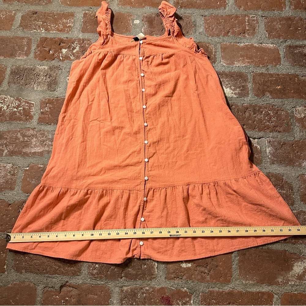 Universal Thread Coral Apricot Orange Flutter Sleeveless Button-Down Large Dress - Picture 9 of 15